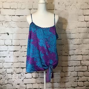 Nicole Miller Purple & Blue Blouse Size XL 👚